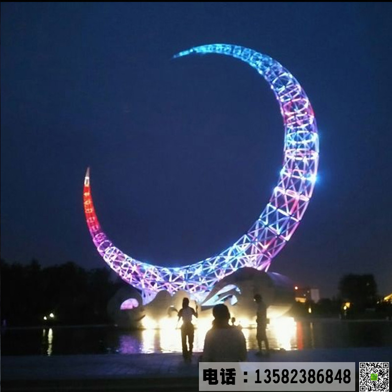 不锈钢月亮雕塑在广场起到的作用 不锈钢月亮雕塑在广场起到的作用